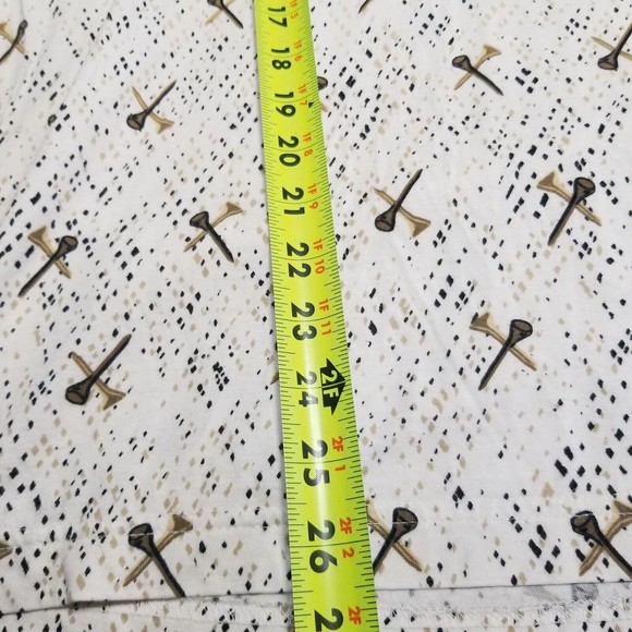 Penguin Sport Men's Polo Shirt Size M Ivory With Golf Tees Print Short Sleeve - Picture 6 of 9